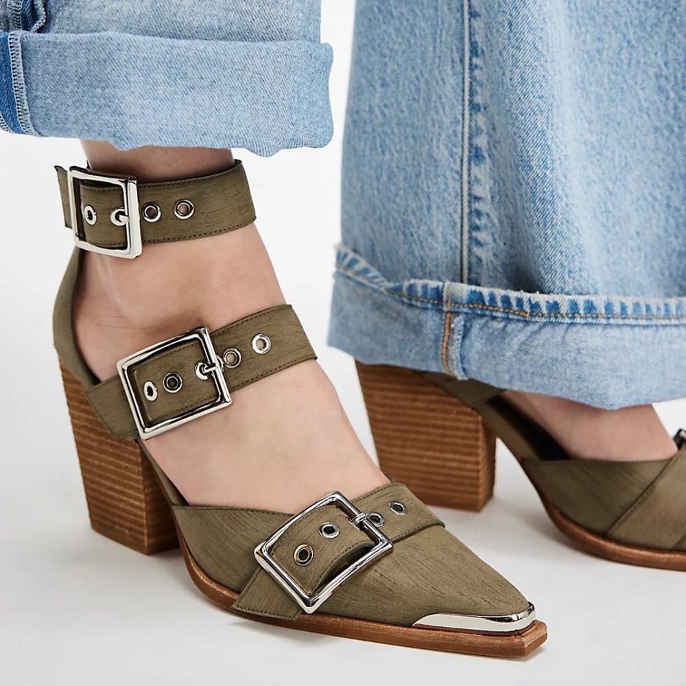 Freebird by Jeffrey Campbell Hendrix Heel - Olive - Size 8.5 - New in